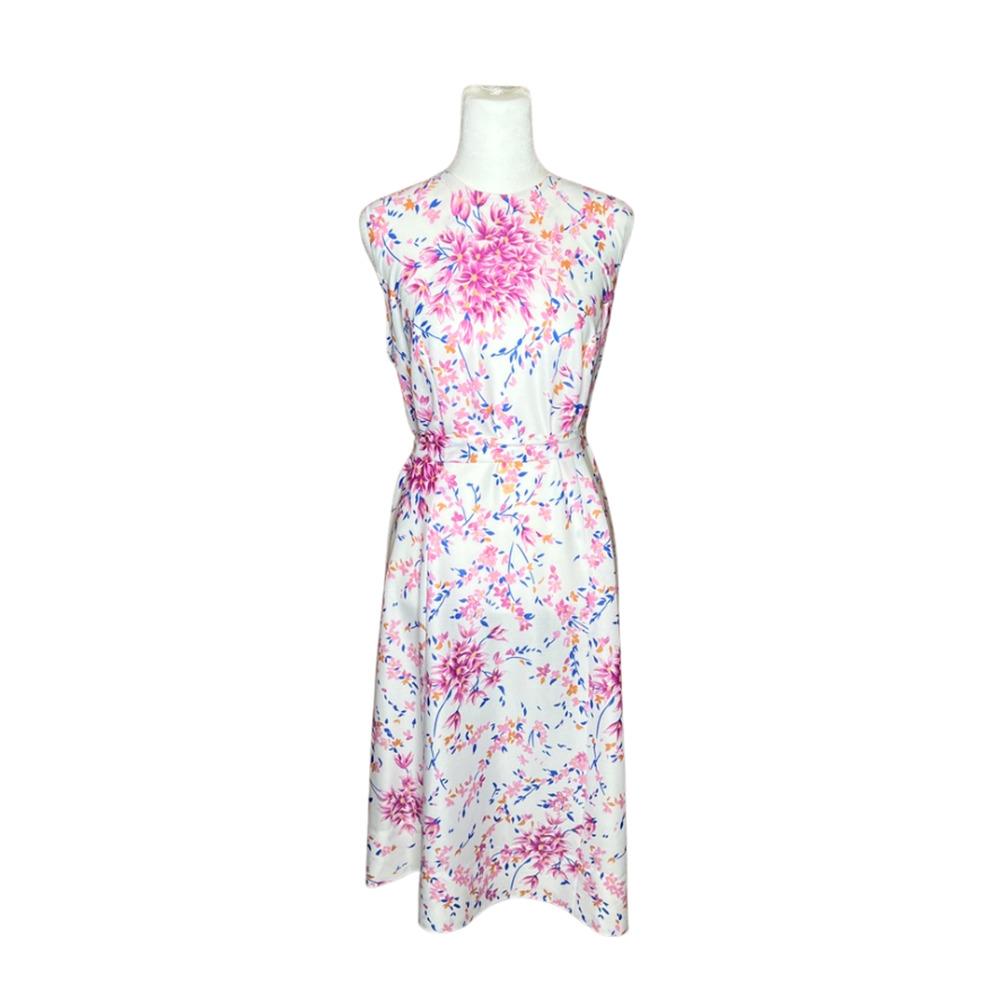 Vtg 60s Floral Dress Multi-color Elegant Mod Cottagecore Romantic Whimsical